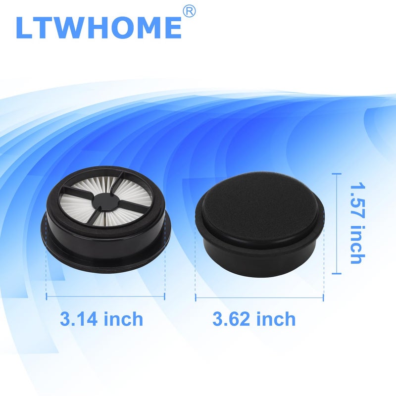 LTWHOME Replacement HEPA Filter and Foam Filter Kit Fit for Dirt Devil Vacuum Cleaners F44, Compares to 304019001 (Pack of 2 Set) - Image 2